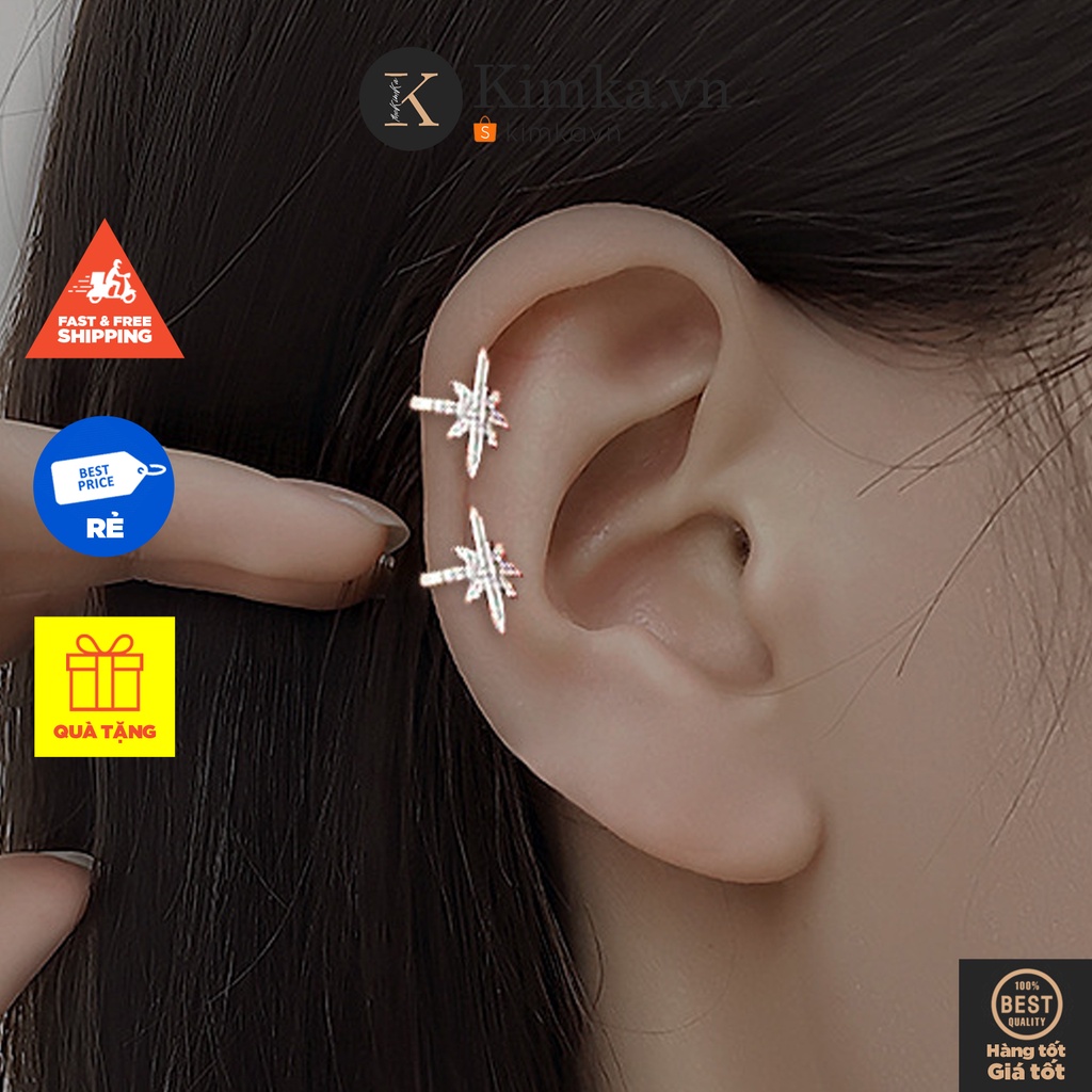 (0108) Khuyên Kẹp Vành Không Cần Bấm Lỗ Mặt Ngôi Sao Flash Cá Tính