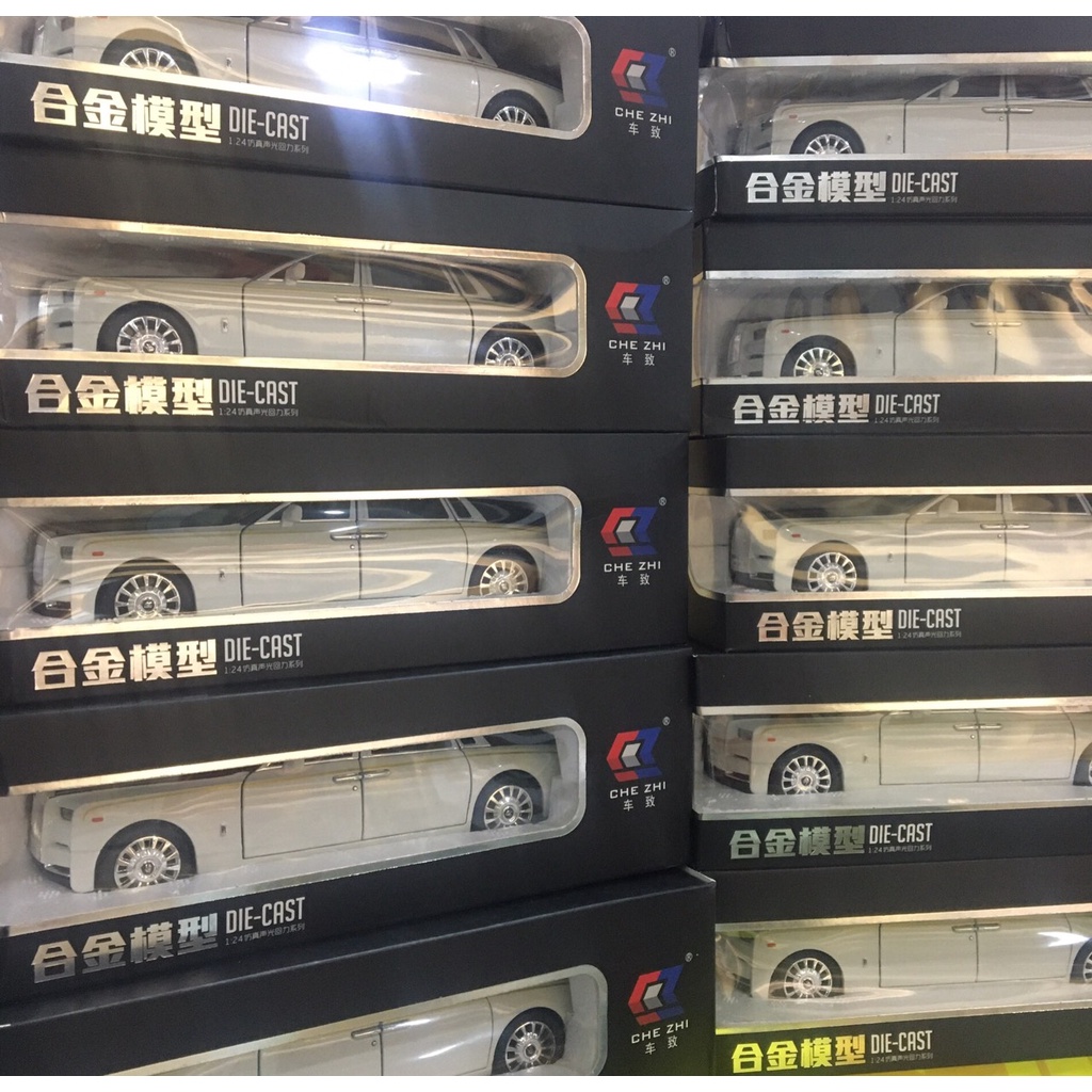 MÔ HÌNH XE Ô TÔ Rolls Royce Phantom VIII tỉ lệ 1:24 Chezhi đúc kim loại, có đèn xe, âm thanh, nắp capo và cốp sau