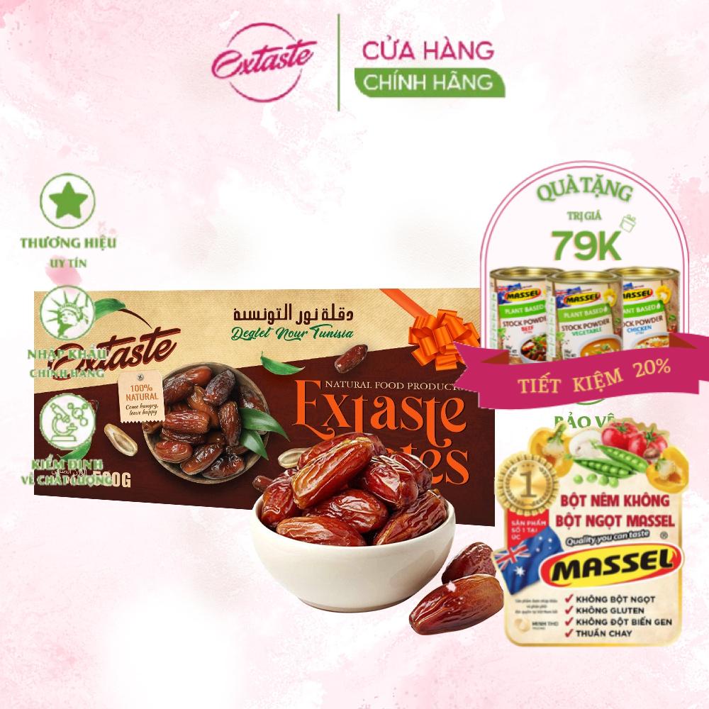 Chà là sấy khô Extaste Dates Deglet Nour Tunisia mềm, dẻo thơm ngon 500g/ Hộp