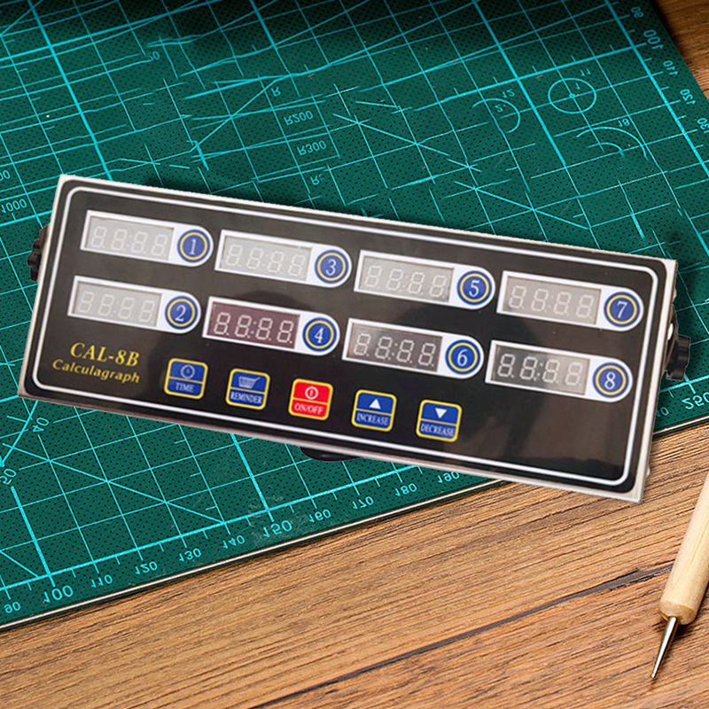 Cal-8b Đồng Hồ Hẹn Giờ Nấu Ăn 8 Kênh Màn Hình LCD Dùng Cho Nhà Bếp