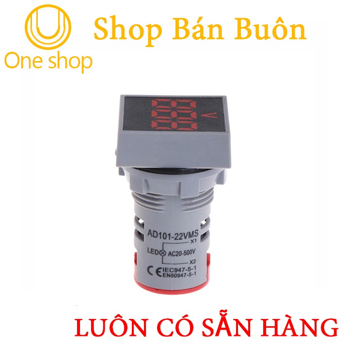 Đèn Báo Điện Áp Xoay Chiều AD16-22DSV Thế 24-500VAC - Mặt Vuông