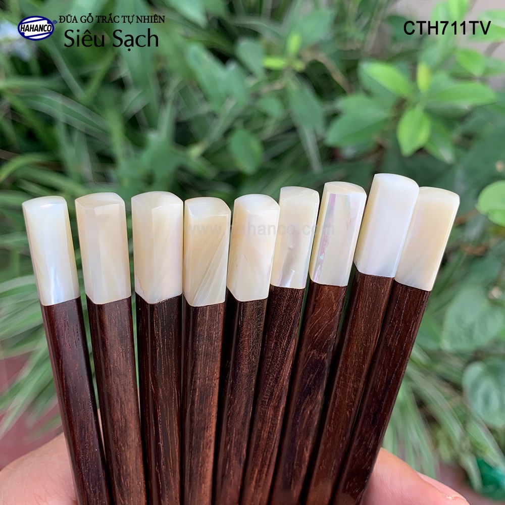 Đũa gỗ trắc vuông đầu ốc biển New Zealand - Hàng VIP (10 đôi/hộp) CTH711TV