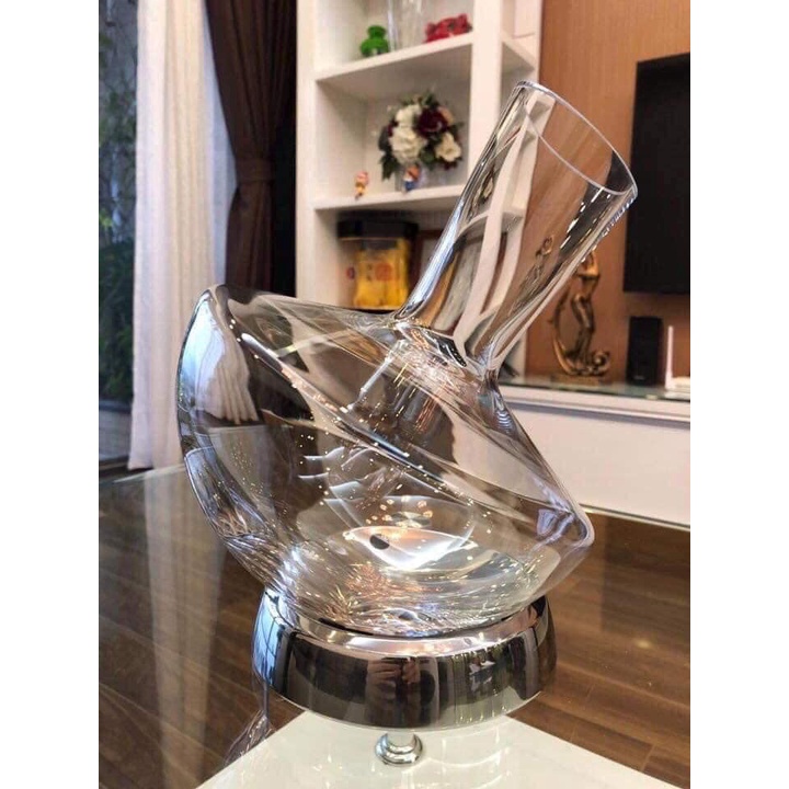 Bình đựng rót rượu vang WMF Weinkaraffe Jette 0,75l kèm đế trong suốt sang trọng [nhập Đức chính hãng]