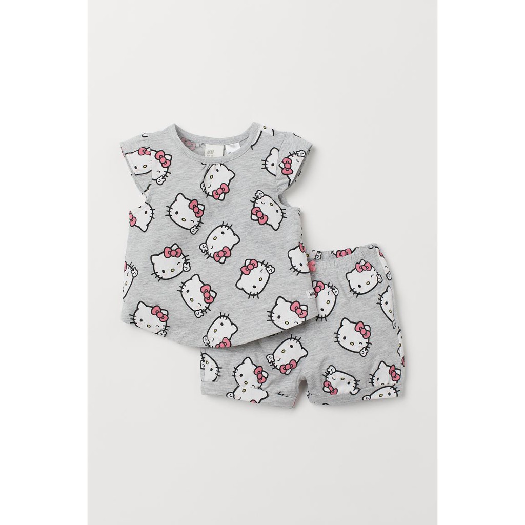 Set quần áo Hello kitty HM H&M size 6-9m_hàng chính hãng Anh