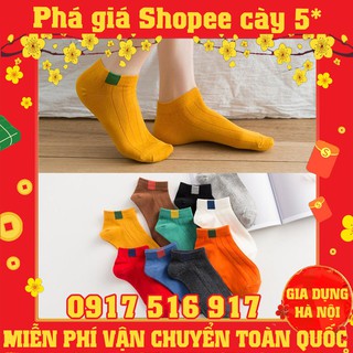 Set 10 đôi tất nữ đôi vớ nữ gân tăm cổ ngắn Hàn Quốc
