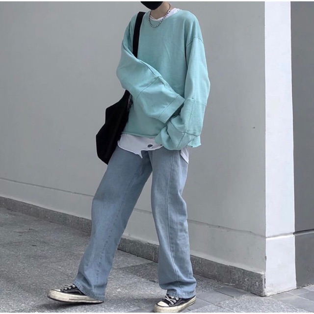 Quần Simple Jean Ống Rộng Unisex
