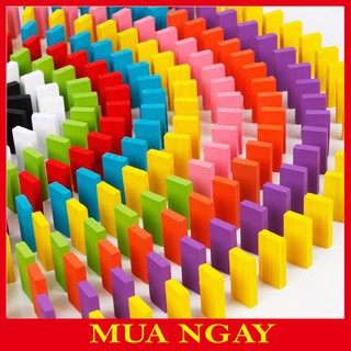 Bộ 100 Quân Domino Gỗ Nhiều Màu