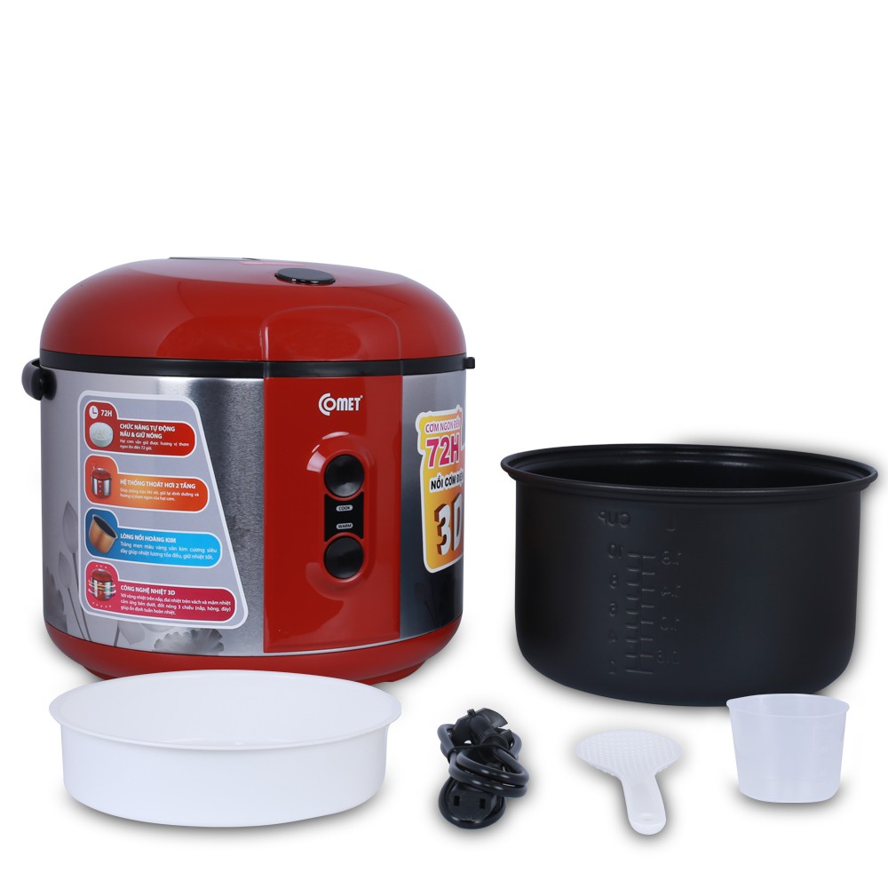 Nồi Cơm Điện 3D Nắp Gài 1.8L COMET - CM8046R | BigBuy360 - bigbuy360.vn