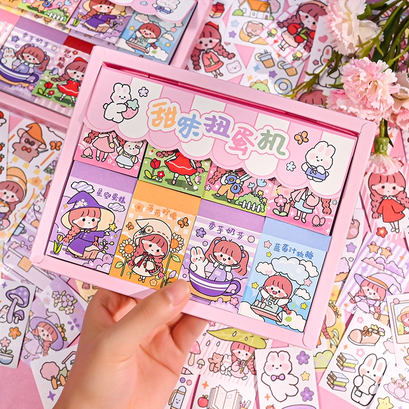 Mini Sticker Bộ 50 Miếng Dán Mini Họa Tiết Hoạt Hình Dễ Thương Trang Trí Nhật Ký / Sổ Tay /Hãy chú ý đến kích thước nhãn dán./