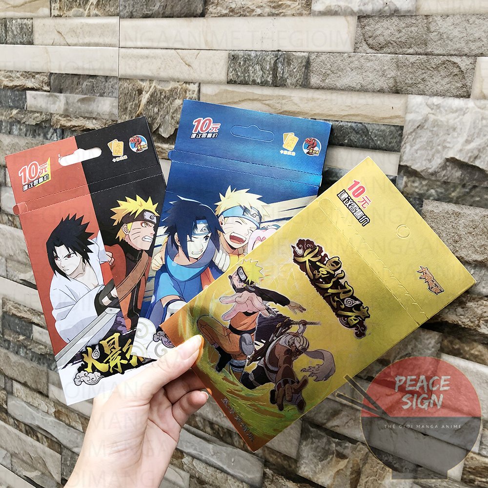 Set ảnh thẻ nhân phẩm Naruto Đại chiến làng lá 1 Pack anime chibi sưu tập độc đáo