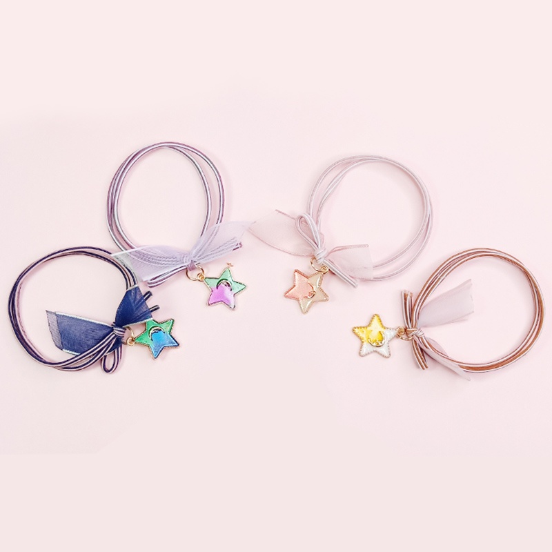 Dây buộc tóc đa năng hình ngôi sao nhiều màu sắc dễ thương cho nữ