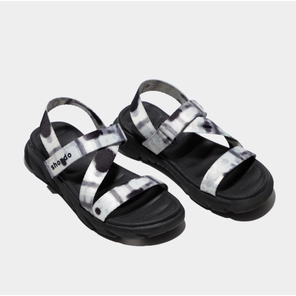 Giày Sandals Nam Nữ Unisex Shondo F6 sport loang khói đen F6S1011