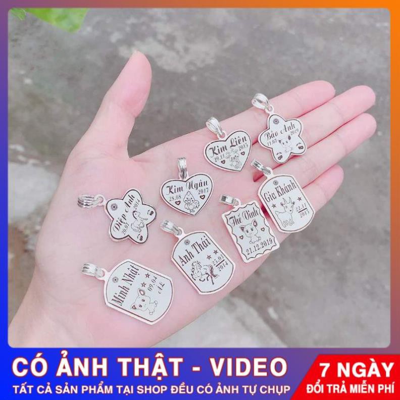 Mặt bạc khắc tên♦️Mặt khắc dầy dặn khắc thông tin 2 mặt