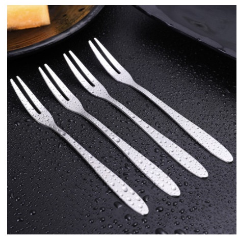 [Combo 10] Dĩa ăn hoa quả / trái cây inox loại 2 răng sáng bóng bền đẹp 88058 Korea Store 88