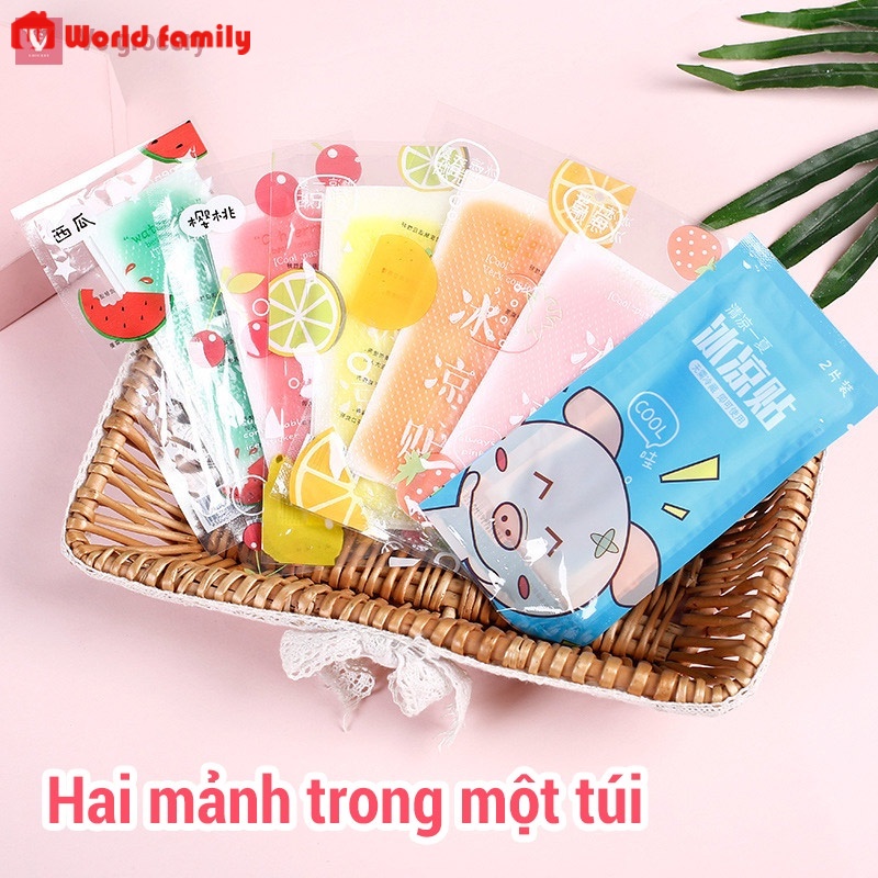 [Voucher & Dịch vụ]  Gói 2 Miếng Dán Lạnh Làm Mát Cơ Thể Chống Nóng Hạ Sốt DUOLAMAO Hương Thơm Trái Cây Mùa Hè