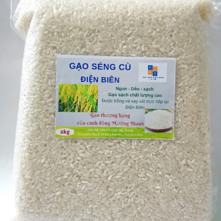 Gạo séng cù Điện Biên [Nhà làm-2kg]-Dẻo Mới, Gạo Sạch Đặc Sản, Làm Trực Tiếp Tại Điện Biên