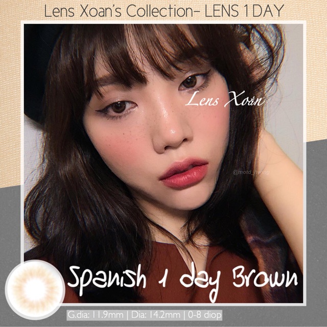 KÍNH ÁP TRÒNG 1 NGÀY SPANISH BROWN CỦA OLENS: LENS NÂU HỔ PHÁCH TRONG MINI SIZE | LENS XOẮN