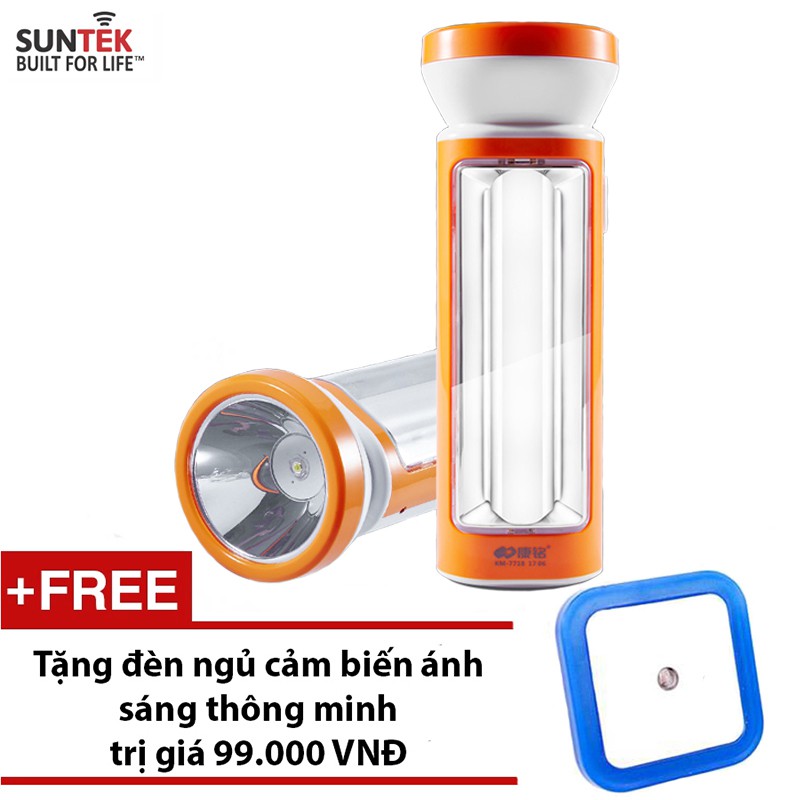 Đèn LED tích điện đa năng 2 trong 1 SUNTEK KM-7720 + Tặng đèn ngủ cảm biến ánh sáng