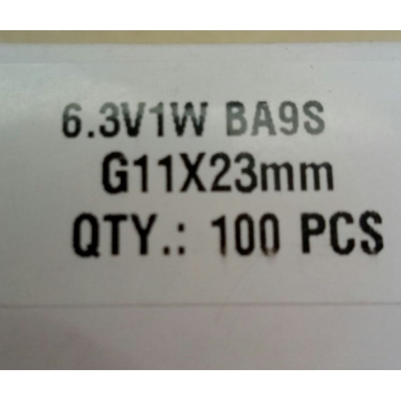 Bóng Đèn Sợi Đốt G11x23mm 6.3V/ 30V 1W Đuôi Gài 9mm BA9S