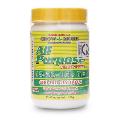 Phân Bón Lá Cao Cấp NPK Grow More 15-30-15 + TE (100g)