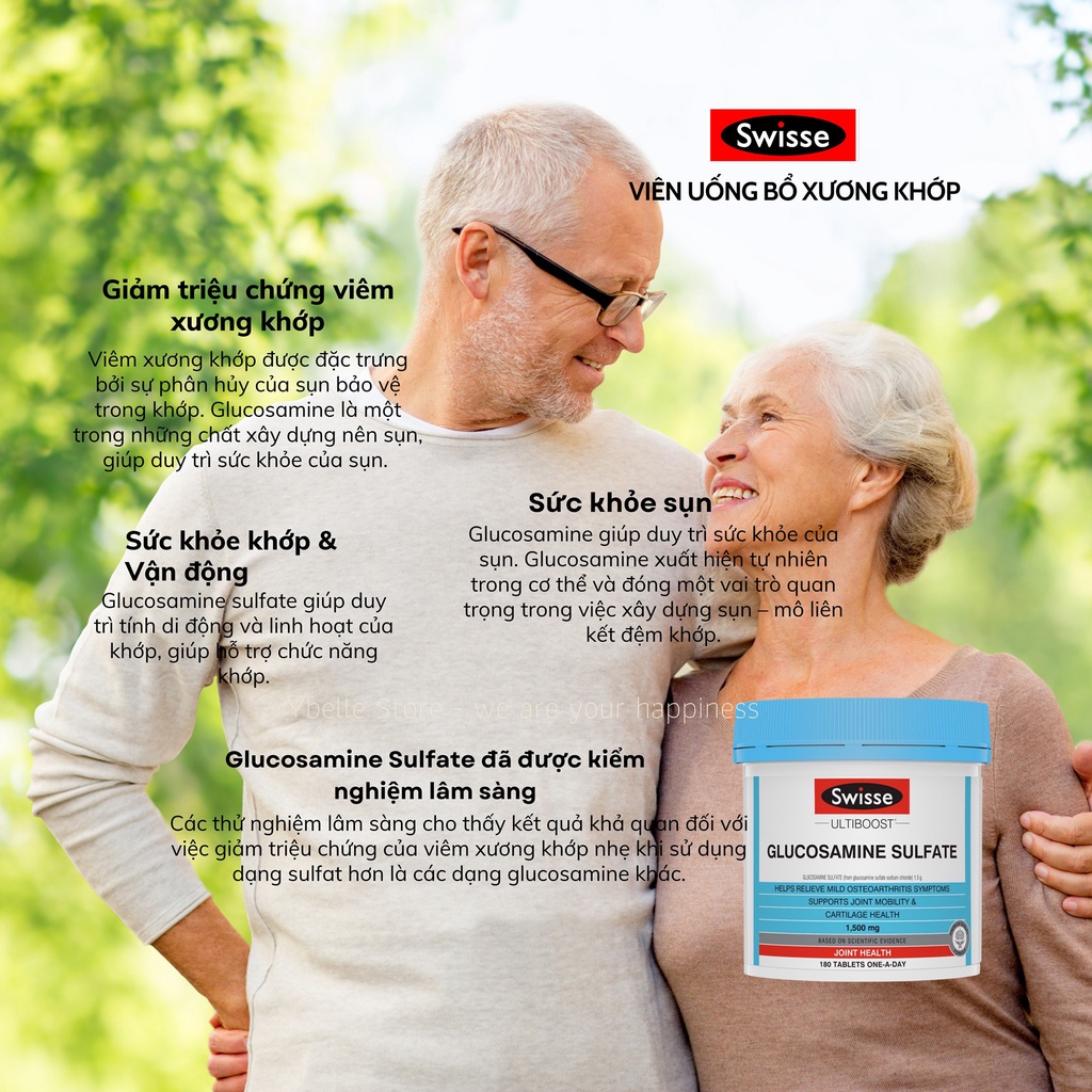 Viên uống hỗ trợ sức khỏe Xương Khớp Sụn Swisse Glucosamine Sulfate