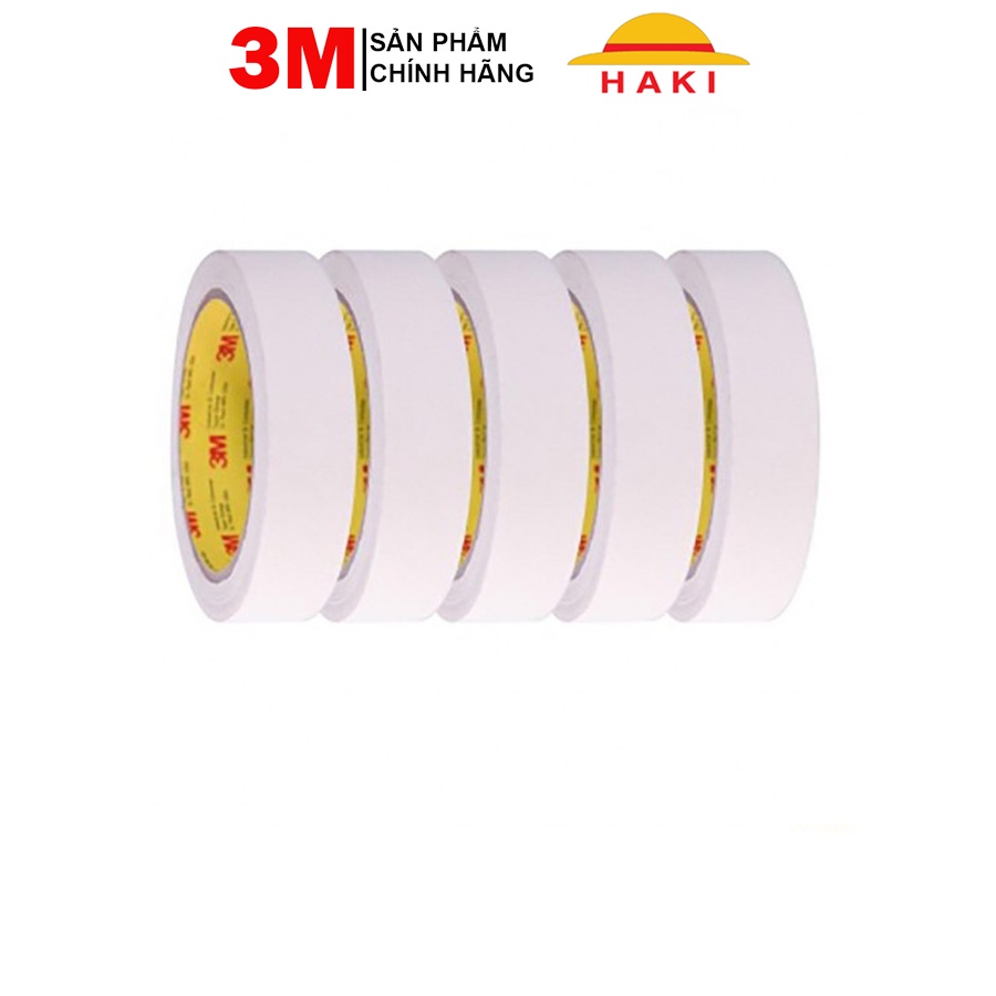 Băng keo giấy 3M, băng dính giấy 3M, băng keo che sơn Masking Tape 2600 (15;20;24;48mm)x30 yards (đvt: 1 cuộn keo)