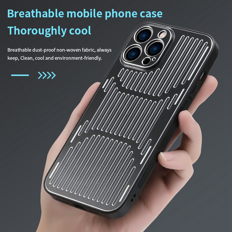 Ốp Điện Thoại Kim Loại Tản Nhiệt Thoáng Khí Cho iPhone 11 Pro Max X XS Max XR 7 Plus 8 Plus