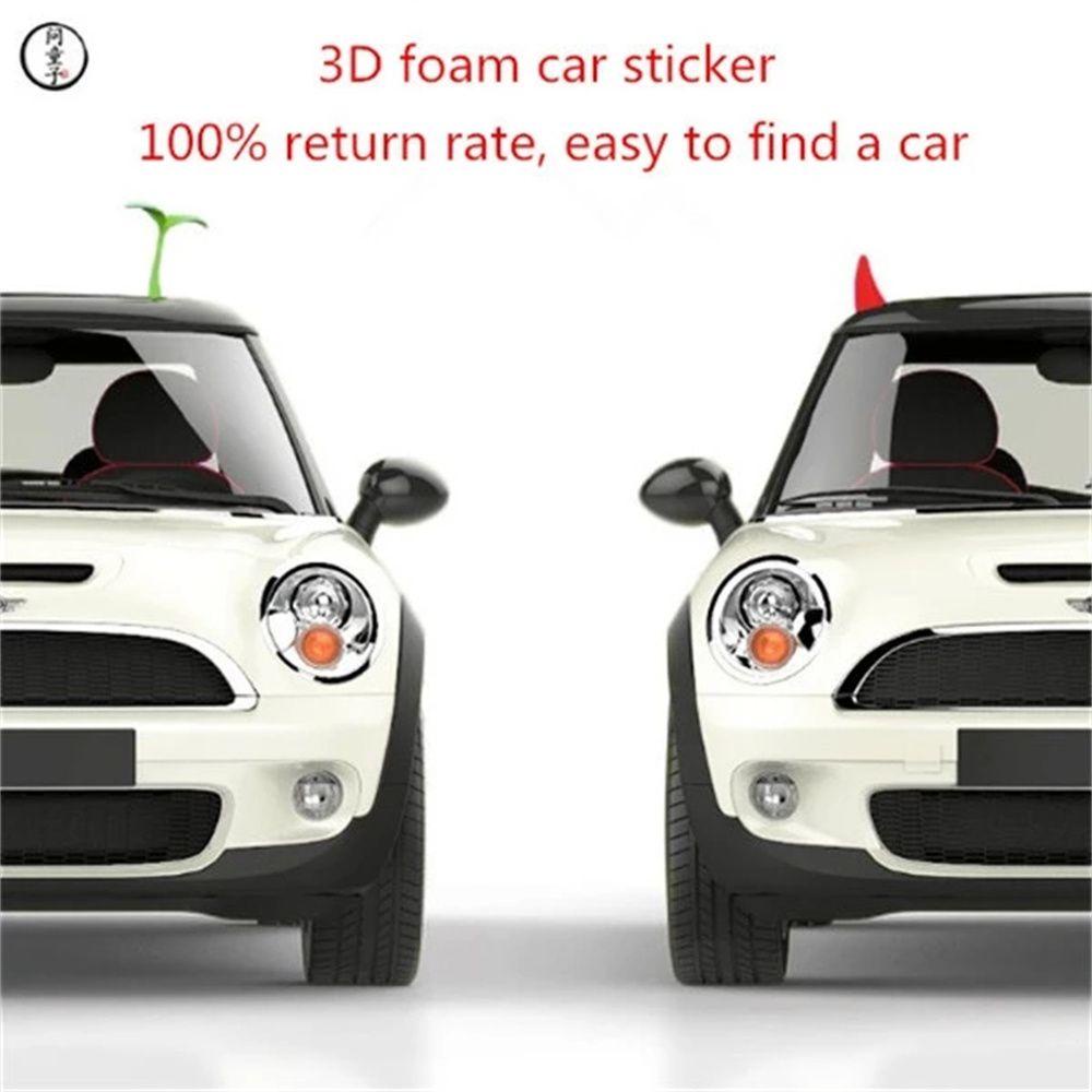 Đề Can Dán Trang Trí Nóc Xe Hơi Hình Sừng Quỷ 3D Chống Va Chạm