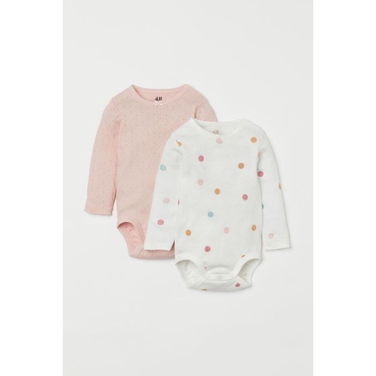 Set 2 bodysuit tay dài HM auth