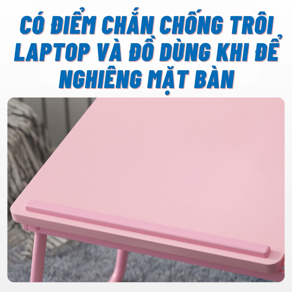 Bàn gấp gọn thông minh, có thể nâng hạ mặt bàn để học tập, đọc sách và dùng Laptop trên giường Yoii Store