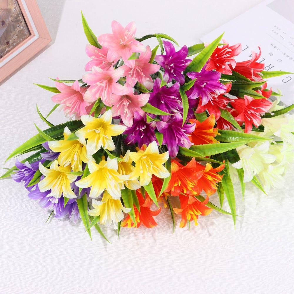 YANN1 Bó Hoa Tử Đinh Hương 7 Lá Nhiều Màu 33cm Trang Trí Nhà Cửa Tiệc Cưới