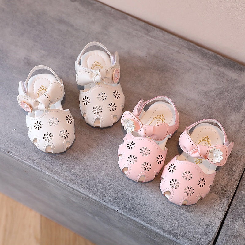 Sandal thắt nơ hoa cho bé tập đi siêu nhẹ mềm êm mã SDD5