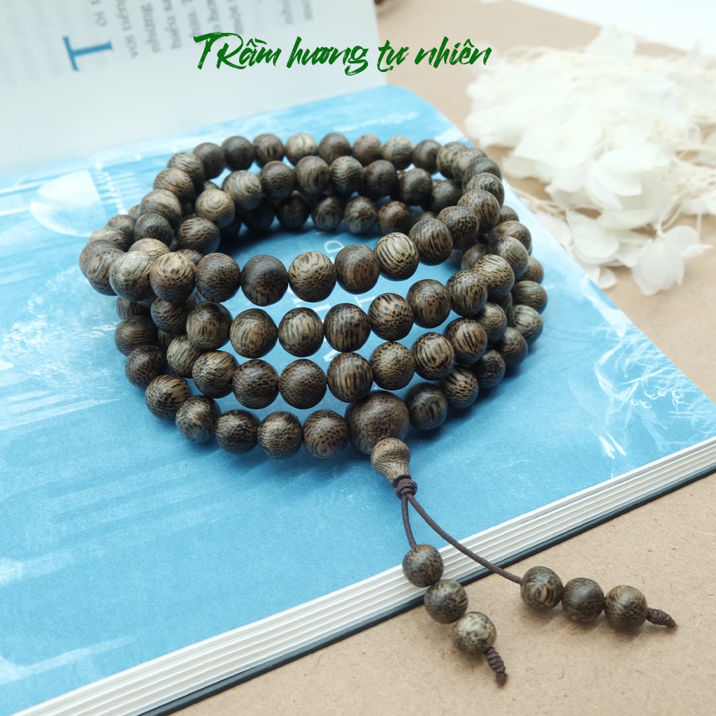 Vòng Tay Trầm Hương 108 Hạt 6mm 8mm Nam Nữ Bảo Hành Trọn Đời. Chuỗi Vòng Trầm Hương Phong Thủy