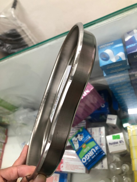 Khay inox quả đậu - hạt đậu nông cạn 20cm, khay quả đậu cạn chống gỉ hàng đẹp