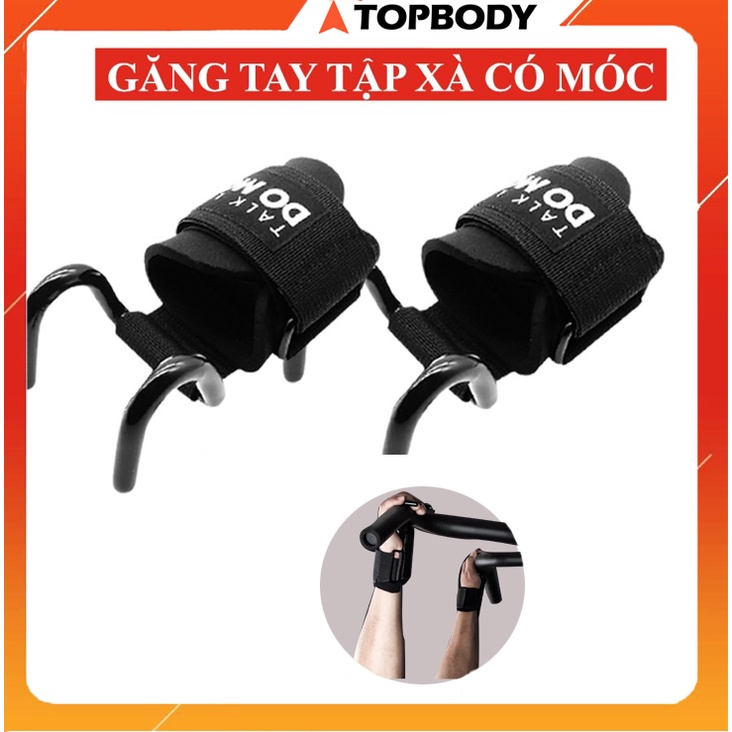 Găng tay tập xà có móc hỗ trợ kéo xà đơn, Deadlift, gym TOPBODY [1 ĐÔI]-DAMOC