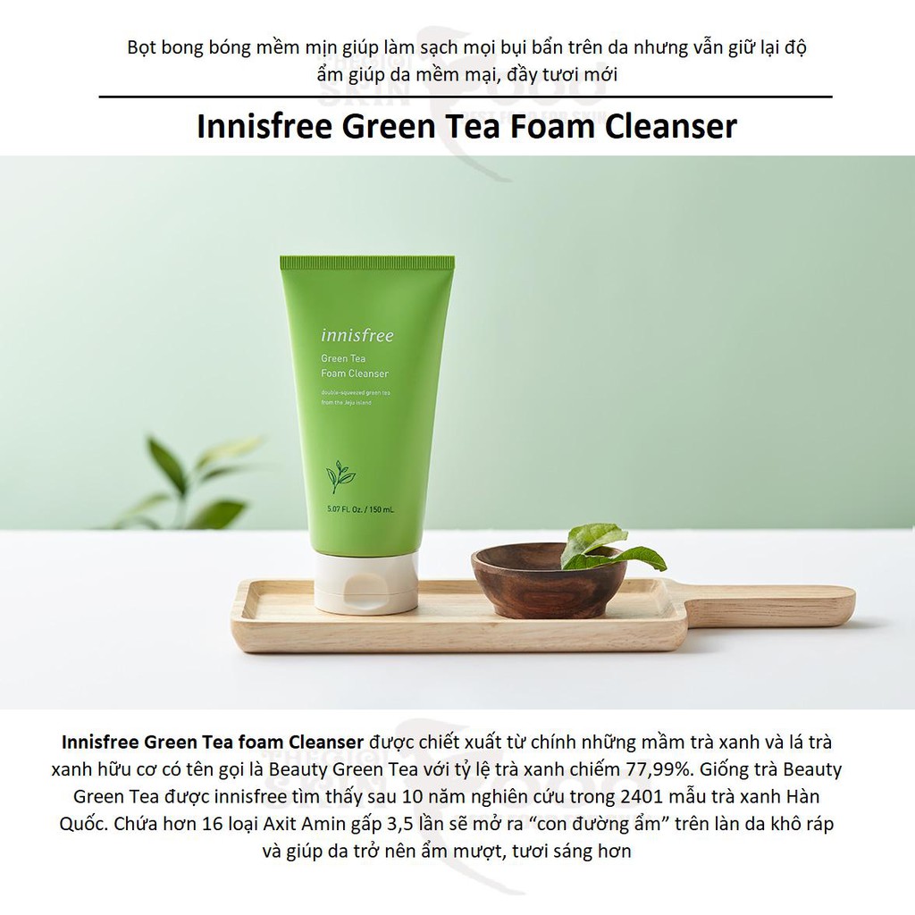 Sữa Rửa Mặt Chiết Xuất Từ Trà Xanh Innisfree Green Tea Foam Cleanser 150ml