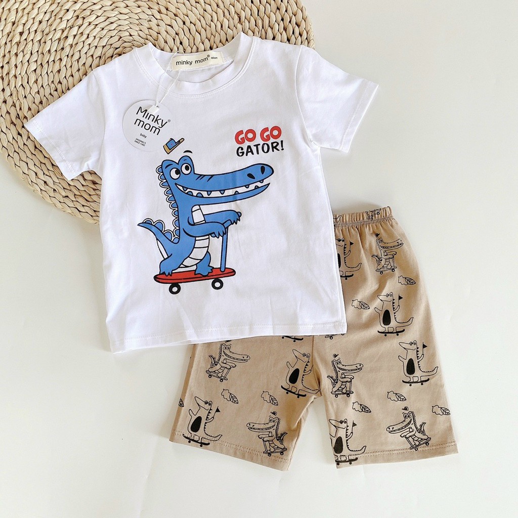 Bộ Minky Mom COTTONFREESHIP[XEM TRƯỚC KHI THANH TOÁN]Hàng Chuẩn Cao Cấp Ngắn Tay Họa Tiết Dể Thương Cho Bé