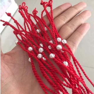 Combo 2 Vòng tay chỉ đỏ may mắn mix bi bạc