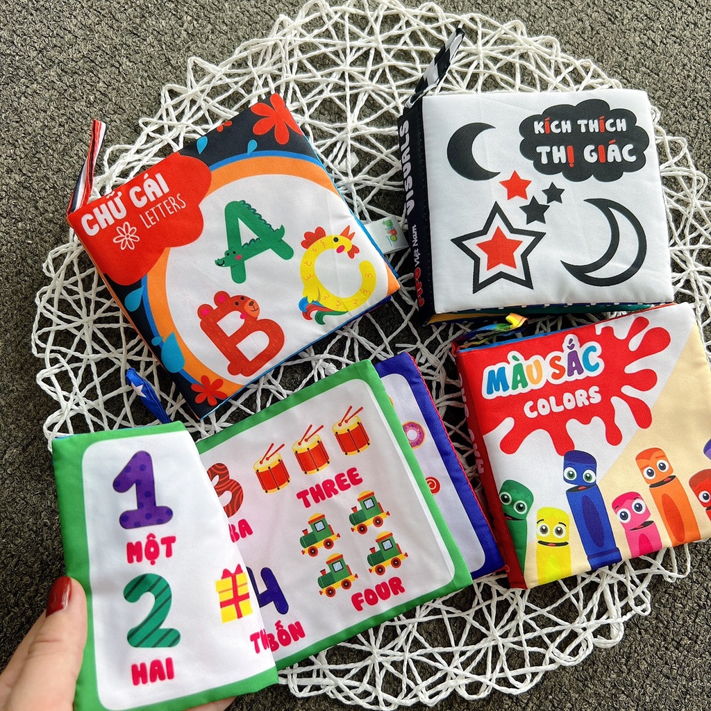 Sách vải PiPoVietnam kích thích thị giác - giáo dục sớm cho trẻ theo chủ đề | Minizon Kids