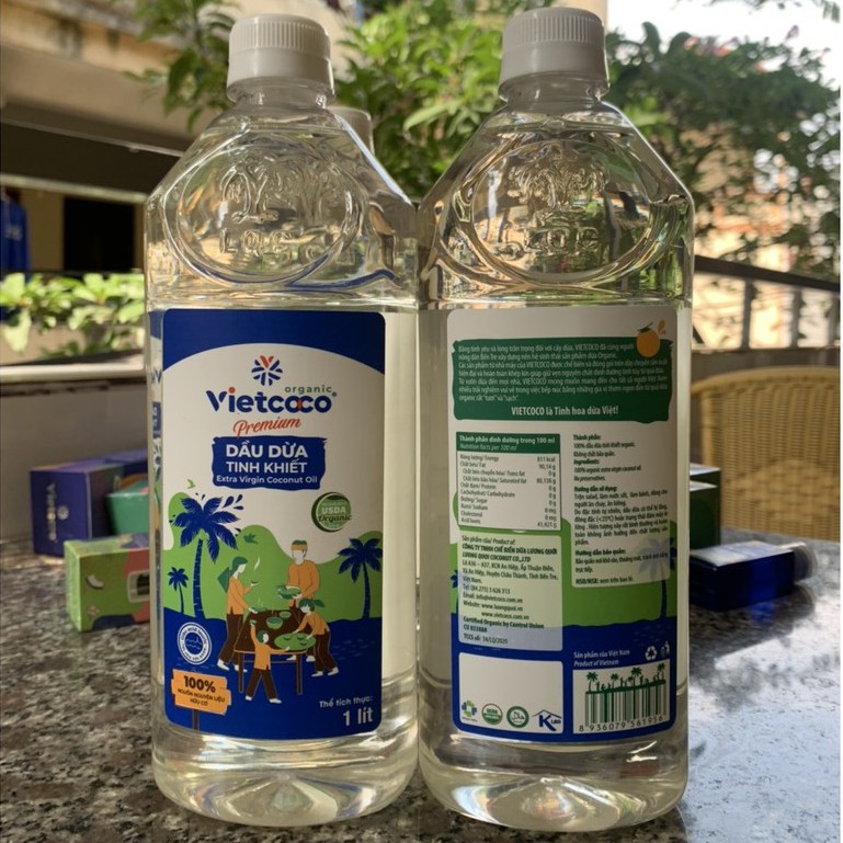 Dầu dừa tinh khiết Premium Organic VIETCOCO - 1L