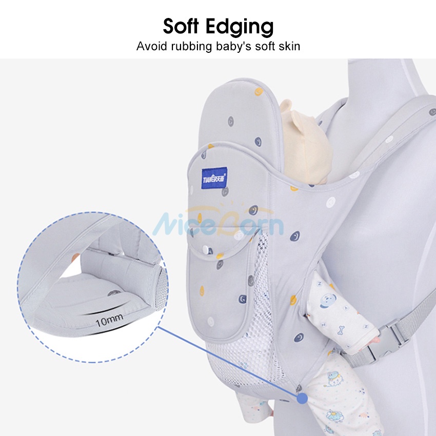 Đai Địu Em Bé Trước Và Sau Lưng Thiết Kế Nhẹ Nhàng Thoáng Khí Kèm Ghế Ngồi Có Thể Tháo Rời