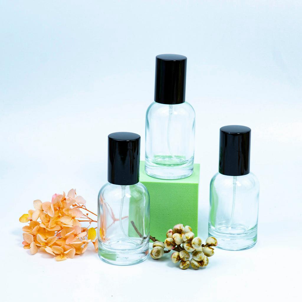 Chai lọ chiết nước hoa thủy tinh kiểu Le LB nắp đen 30ml dạng phun sương!