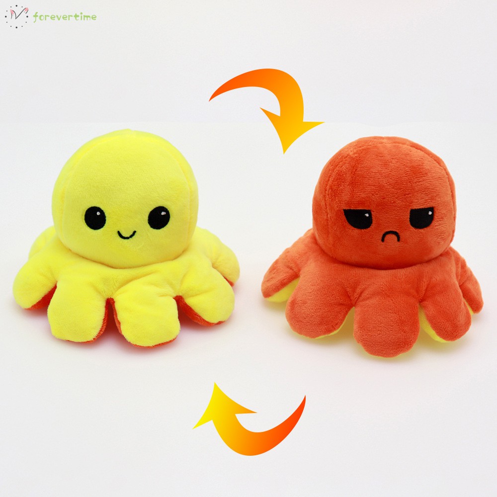 #Búp bê bạch tuộc# TIKTOK FLIP CUTE REVERSIBLE BIPOLAR TEETURTLE OCTOPUS TOY PLUSH TEETURTLE MOOD SWITCHER