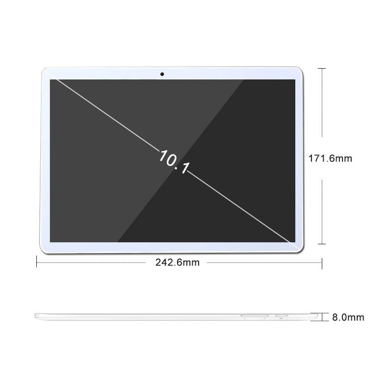 Máy tính bảng 10.1inch Dual Sim 3G nghe gọi Ram 4G, 64Gb 2K GPU Mali + tặng bao da bàn phím | BigBuy360 - bigbuy360.vn