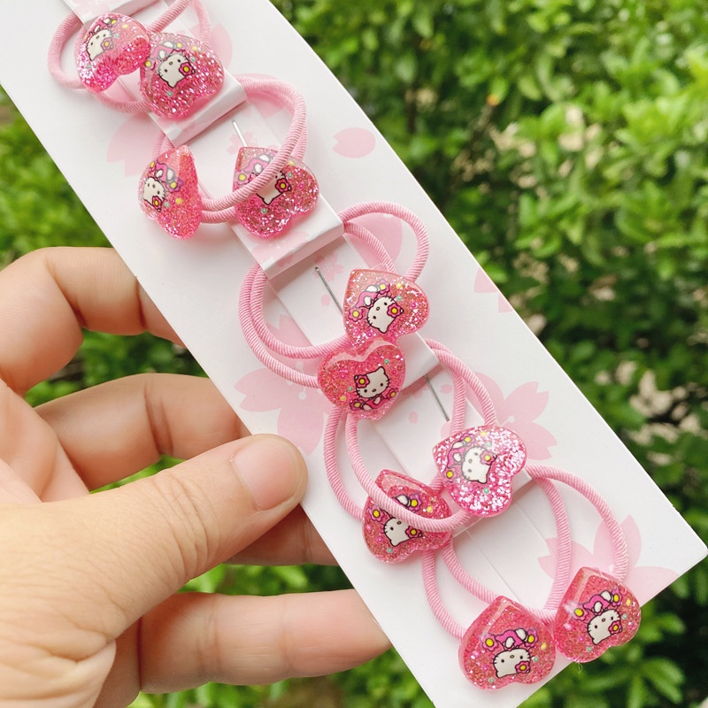 Dây Cột Tóc Da Họa Tiết Công Chúa Elsa Xinh Xắn Cho Bé Gái