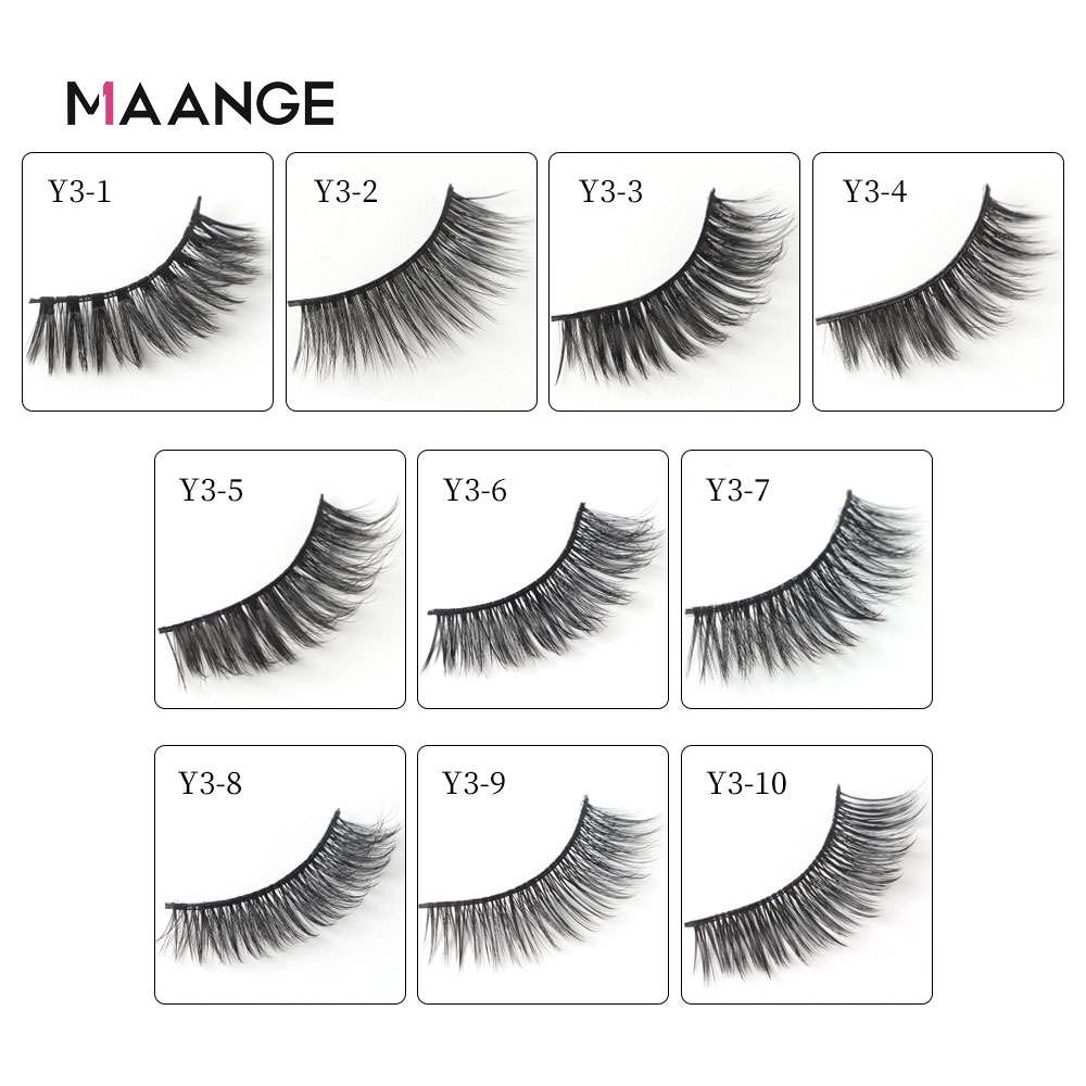 Bộ 3 Cặp Lông Mi Giả MAANGE Làm Bằng Thủ Công 3D