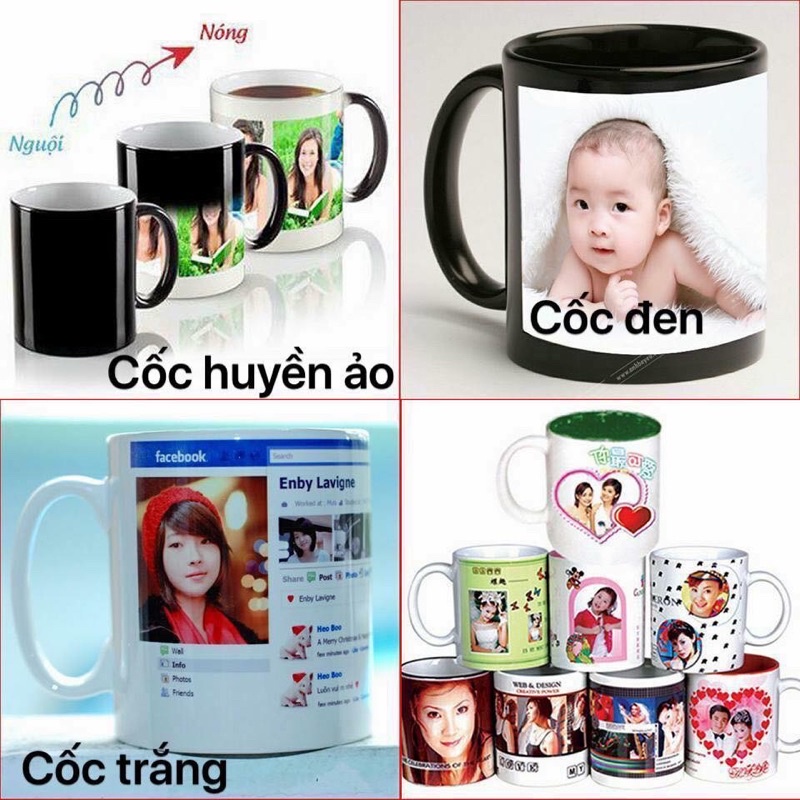 Cốc sứ in hình ảnh logo chữ theo yêu cầu / ly sứ in làm heo yêu cầu