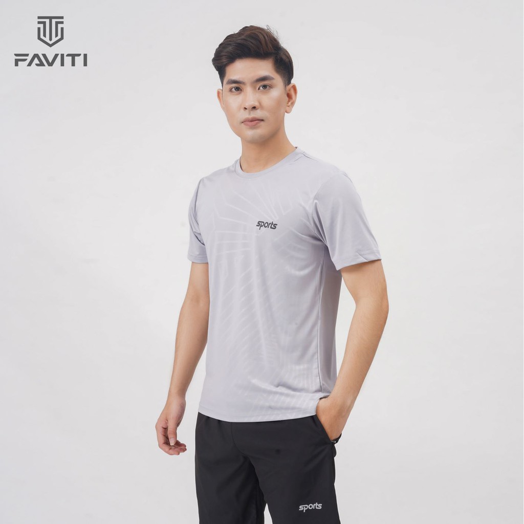 Áo Thể Thao Nam có cổ tròn ngắn tay thun lạnh đẹp cao cấp FAVITI ATT133 | BigBuy360 - bigbuy360.vn