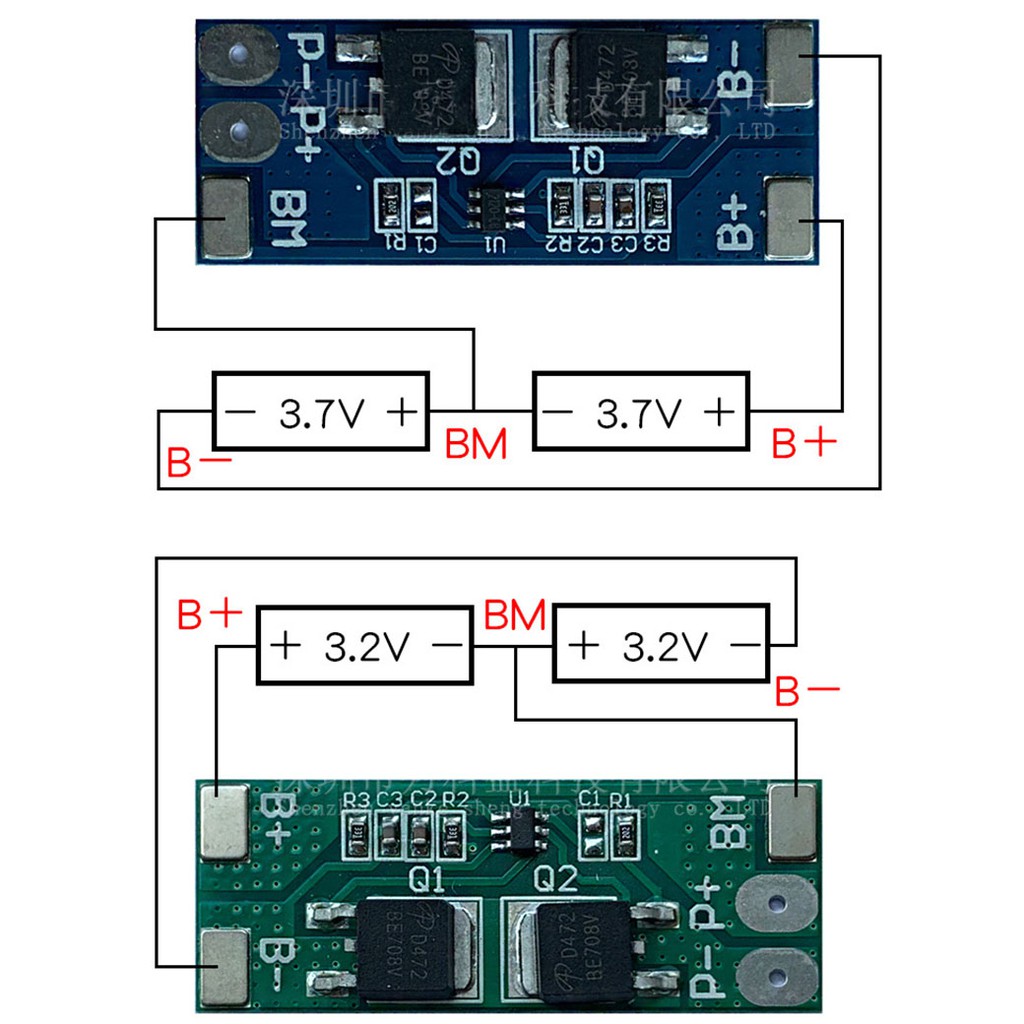 Mạch bảo vệ dòng điện pin Li-ion Life P04 2S 8A Li-ion 7.4V 8.4V 18650 BMS PCM