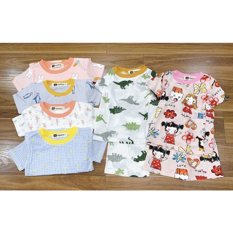 [2y-6y][CHỌN MẪU] Bộ cộc tay cotton giấy mặc nhà đi ngủ cho bé trai vải xuất Hàn